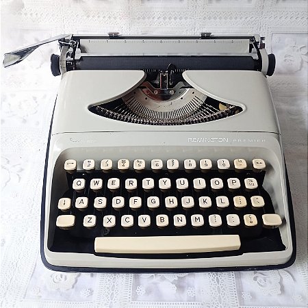 RARA! Funcionando Máquina De Escrever Remington Premier cor cinza e preta - Typewriter