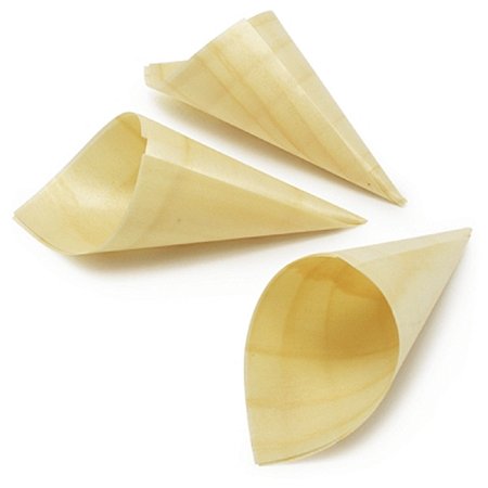 Cone de Bambu Para Aperitivos Buffet Casamento - 50 Unidades