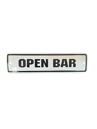 Placa - Open Bar