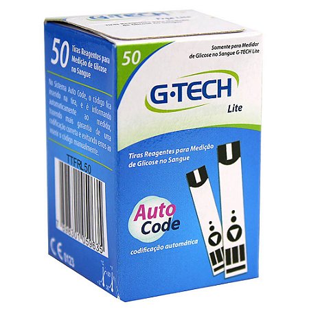 Tiras reagentes para medidor de glicose Free Lite- 50 Tiras - G-TECH