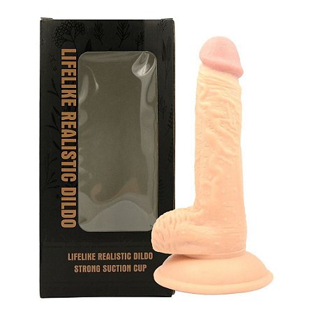 Prótese Em Cyber Com Escroto E Ventosa 17 x 3,5 cm - Importado