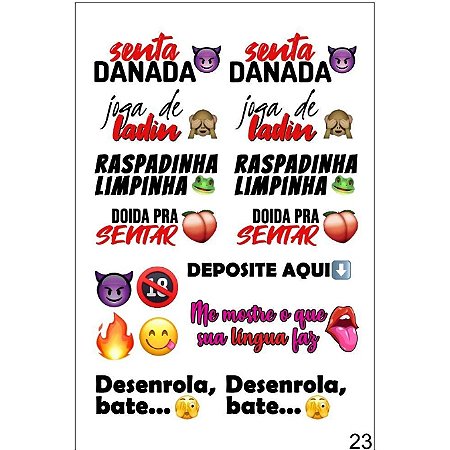 Tatuagem Temporária Com Frases Eróticas 15 x 10 cm - General Import