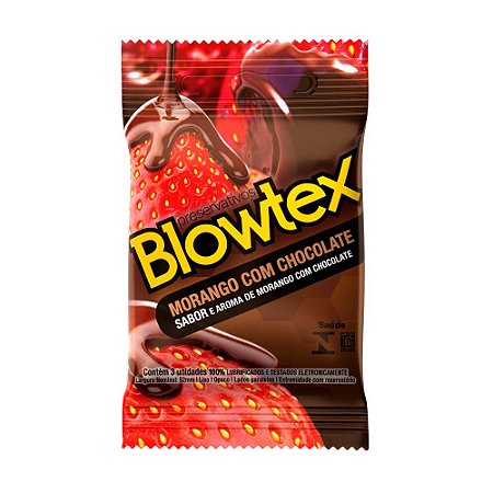 Preservativo De Morango Com Chocolate 3 Unidades -BlowTex