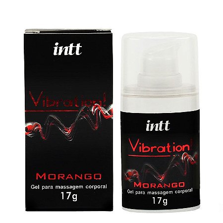 Gel Para Massagem Vibration Morango 17ml - Intt