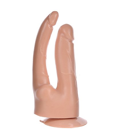 Prótese Maciça Dupla Com Ventosa 17 X 2,5cm - Dominatrixx