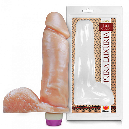 Prótese Vibrador Interno Com Escroto 20,5 x 4,7 cm - Sexy Fantasy
