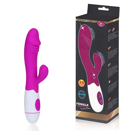 Vibrador Coelho Duplo Com 30 Vibrações Recarregável - Importado