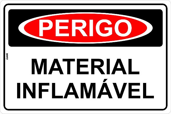 Placa Sinalização Perigo Material Inflamável
