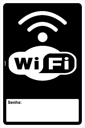 Placa Sinalização WIFI Com Senha Vertical
