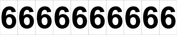 Etiqueta de Sinalização Numeral 6 Cartela com 10 peças