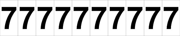 Placa de Sinalização Numeral 7 Cartela com 10 peças