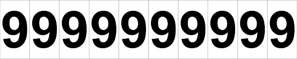 Placa de Sinalização Numera 9 Cartela com 10 peças
