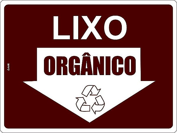 Placa Sinalização Lixo Orgânico Comum