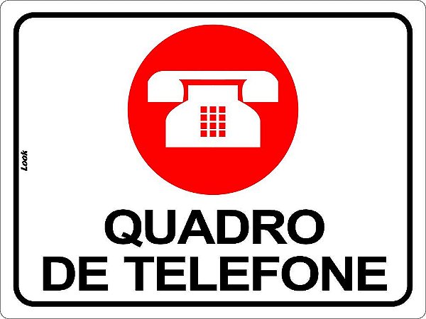 Placa Sinalização Quadro de Telefone