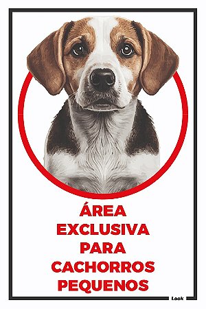 Placa de Sinalização Aviso Area Exclusiva Para Cachorros Pequenos