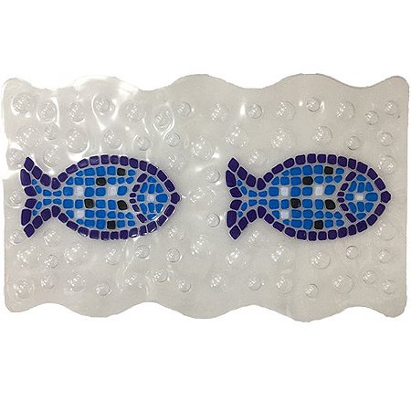 Tapete De Box Aqua-spa 59X34cm Antiderrapante Peixes