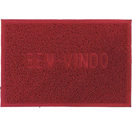 Capacho Vinílico Color Block 60x40cm Vermelho Escuro
