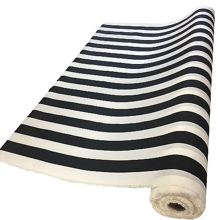 Gorgurão Estampado 1m X 1,40m Listrado Preto