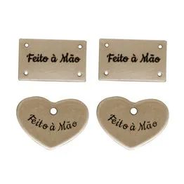 Kit Botão Tag Feito A Mão Branco e Bege