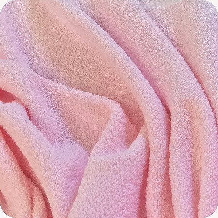 Tecido Felpudo Atoalhado 100% Algodão 1m X 1,40m Rosa Paris