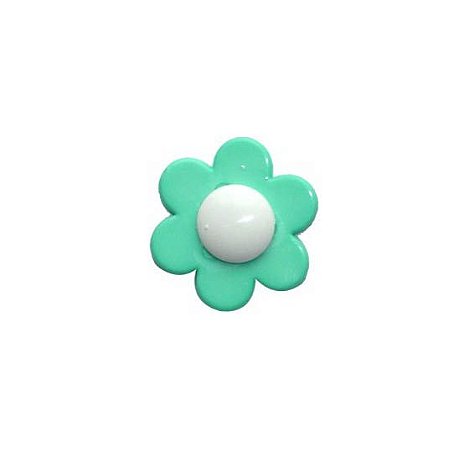 Botão Margarida Com Pé 6 Unidades Verde Com Branco