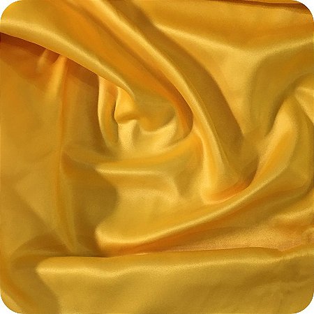 Tecido Cetim Liso 3m Largura No Metro Decoração Amarelo