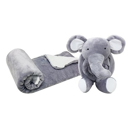 Edredom Infantil Animalzinho 76x90cm Microfibra Elefante