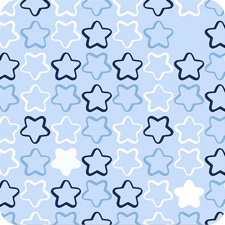 Tricoline Estampada 100% Algodão 1m X 1,50m Estrelas Azuis