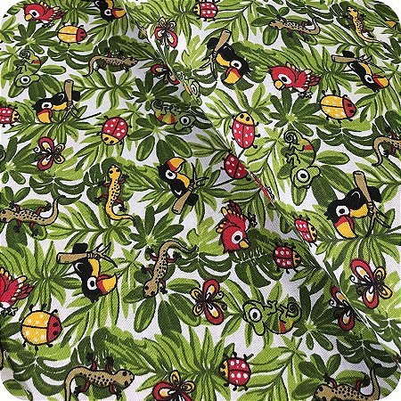 Tricoline Estampada 100% Algodão 1m X 1,50m Animais 2763 V2