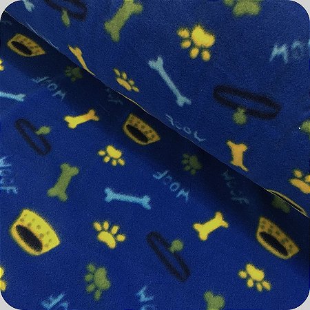 Tecido Soft Estampado 1m X 1,60m Woof Fundo Royal