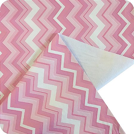 Corino Estampado No Metro Para Puffs Estofados Sofás Zig Zag Rosa