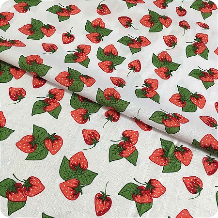 Tecido Oxford Estampado No Metro Com 1,45m Largura Morango