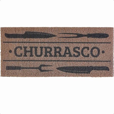 Tapete Capacho Vinílico Entrada 70x30cm Churrasco