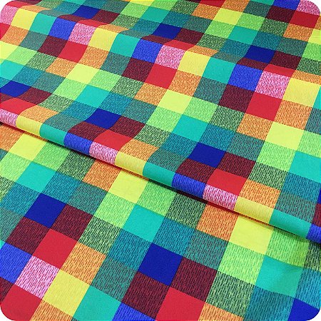 Tecido Oxford Estampado 1m X 1,40m Poliéster Quadriculado Colorido