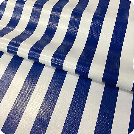 Lona de Toldo Iporanga Listrada Tradicional Feira Barraca Azul Royal