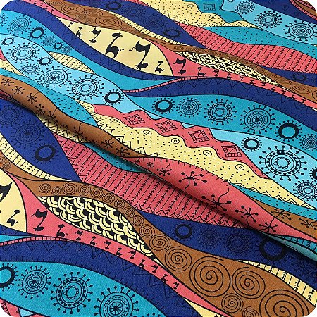 Tecido Oxford Estampado Metro Especial Estampa Africana - 36