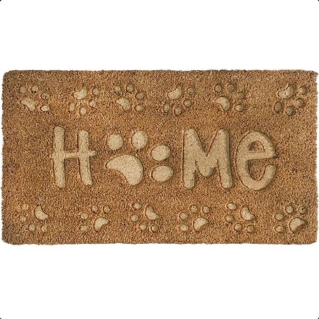 Tapete Fibra de Coco Natural 60X33cm Relevo Capacho Home Pet