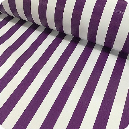 Lona de Toldo Iporanga Listrada Tradicional Feira Barraca Roxo Açaí