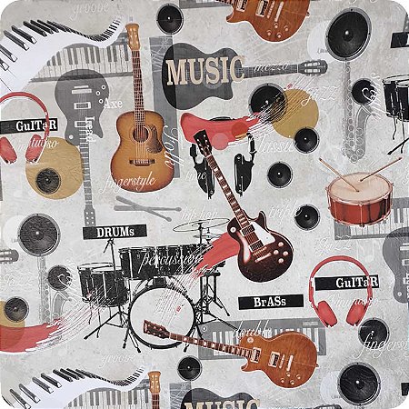 Corino Estampado Original 1,40m Largu Impermeável Music Bege