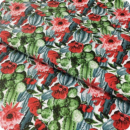 Corino Estampado Original 1,40m Largur Impermeável Mandacaru
