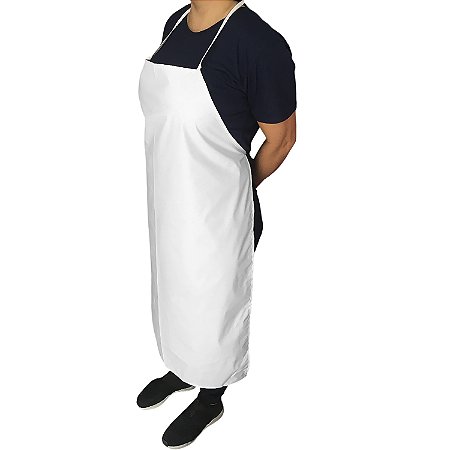 Avental Impermeável Napa Branco Unissex Cozinha