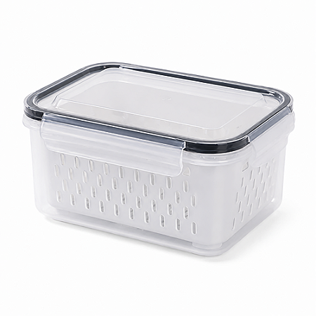 Pote Hermético Organizador Geladeira Com Escorredor 1700ml