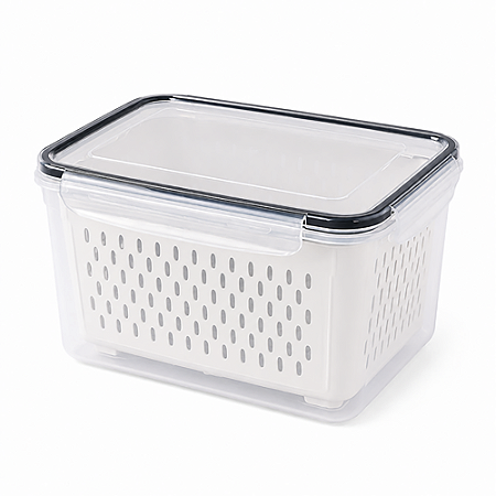 Pote Hermético Organizador Geladeira Com Escorredor 3150ml