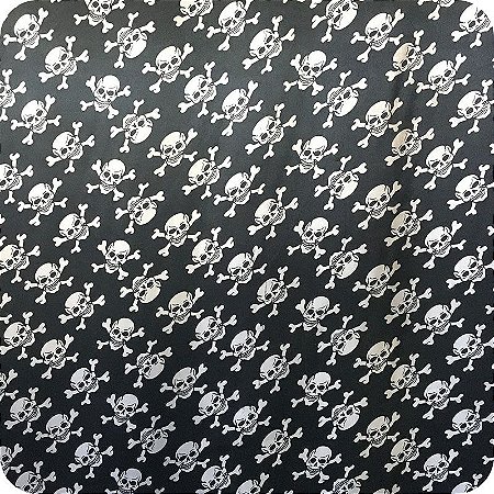 Cetim Estampado 1m X 1,47m Caveiras