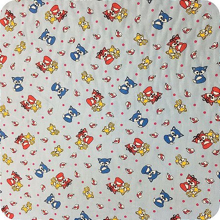 Tricoline Estampada 100% Algodão 1m X 1,50m Raposas