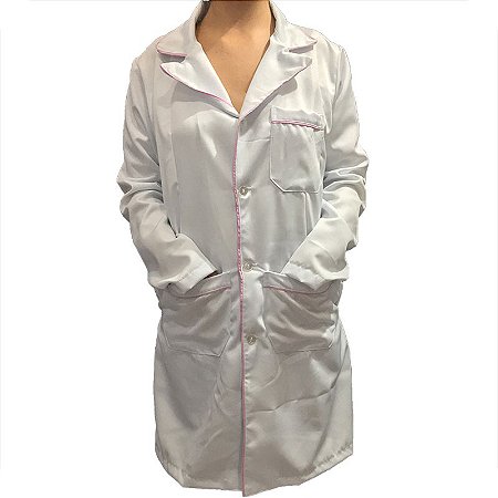Jaleco Área Médica (G) Gabardine Acinturado Feminino