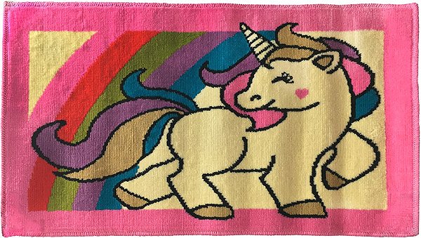 Tapete Infantil 100X57cm Unicórnio Rosa