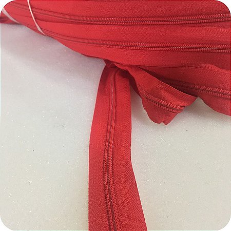 Kit 10m Zíper + 5 Cursores N°5 Vermelho