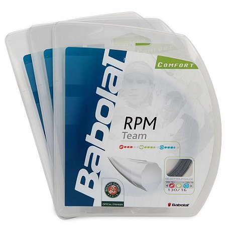 Corda Babolat RPM Team 16L 1.30mm Preta - Set Individual - Beach e