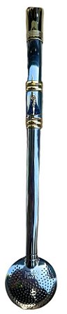 Bomba Inox Des. Ban. Ouro N. Sra. Azul